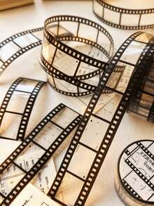 1 Roll Vintage Black & White Film Sticker PET Tape Scrapbook Collage Decorative Tape Material Sticker - JD639 Blank Film - View 3