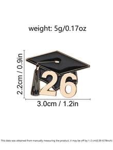Insignia de esmalte con gorro de graduación 2026, pin conmemorativo de graduación, accesorio elegante para graduados, regalo perfecto para estudiantes que se gradúan - Multicolor - Ver 3