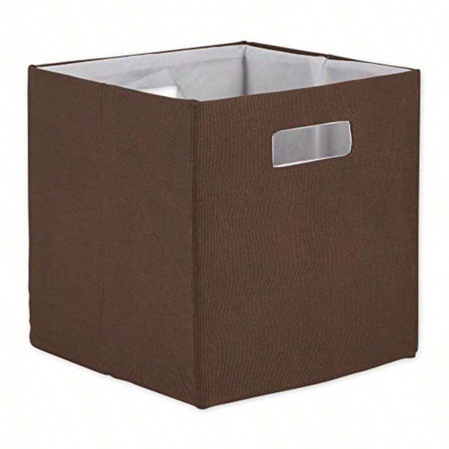 Collapsible Polyester Storage Cube Solid Lightweight And Durable Large Square 13x13x13 Bark Brown - Bark Brown - View 1