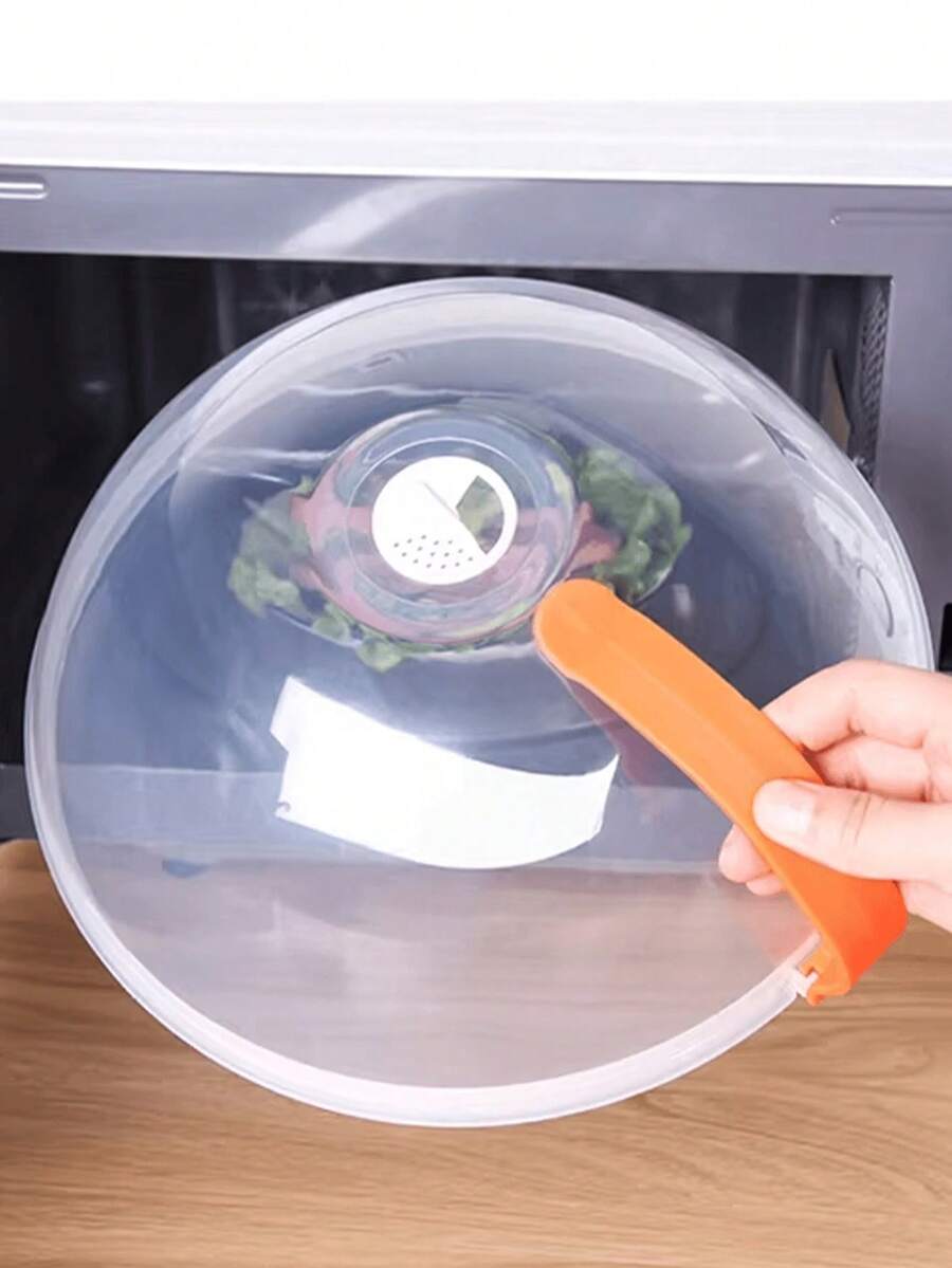 1 pieza Protector antisalpicaduras reutilizable para microondas - a prueba de salpicaduras y resistente al calor (microondas) Cubierta de plástico transparente para microondas, se ajusta a tazones, platos, recipientes - compatible con la mayoría de microondas, protector de platos - Multicolor - Ver 1