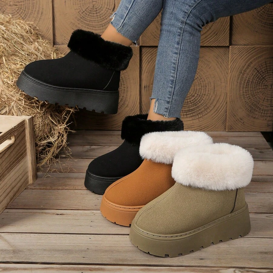 Women Snow Boots - Khaki - View 1