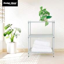 Design Ideas MeshWorks - Estantería de almacenamiento de metal resistente de 3 niveles, capacidad de 440 libras por estante, ideal para almacenamiento de baño, despensa y garaje, 23.6 x 13.8 x 31.5 pulgadas - como en la foto - Ver 6