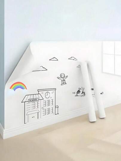 1 Roll Removable Whiteboard Wall Sticker - Suitable For Walls, Doors, Glass - Easy To Peel Off With No Residue, Smooth Writing Surface - For Home And Office Use - Drawing & Learning Whiteboard Sticker - For Adults, Presentations, Courses - Space-Saving Whiteboard Sticker - For Decorative Office Whiteboard