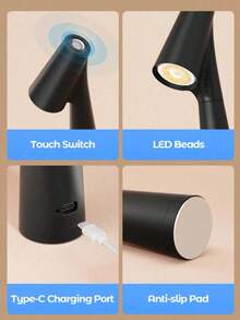 1件裝可充電便攜式LED檯燈，3段亮度條形燈，適用於臥室、書桌、客廳、房間、餐廳、咖啡廳、戶外等多種照明場景，節日裝飾禮物 - 彩色 - 查看 8
