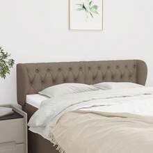 vidaXL Kopfteil mit Ohren Taupe 163x23x78/88 cm Stoff - Grau - Übersicht 1