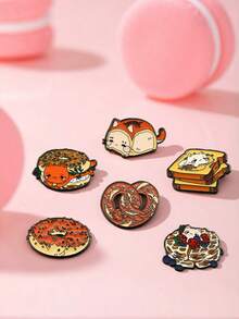 1/6pcs Cute Cat Face Bread Brooch, Multiple Expressions Design, Versatile For Clothing & Bags, Funny Small Accessory Gift For Friends - Multicolor - View 10