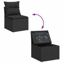 vidaXL Sofa Set mit Kissen mit Speicher 5 pcs Schwarz Poly-Rattan - A - Übersicht 11