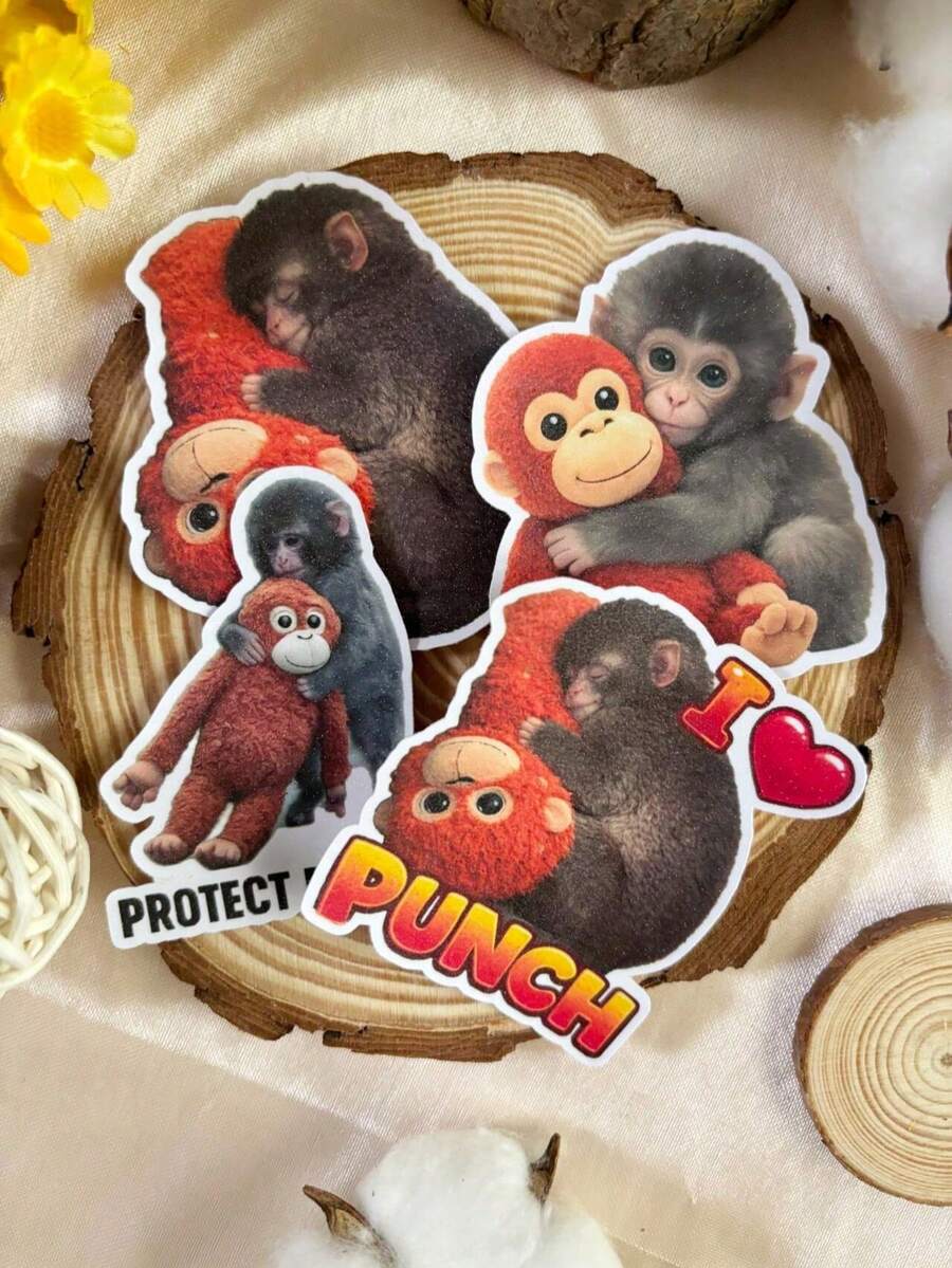 Monkey Face Stickers - Cute Angry Monkey Stickers Suitable For Water Bottles, Laptops And Notebooks, Viral Funny Animal Reaction Stickers