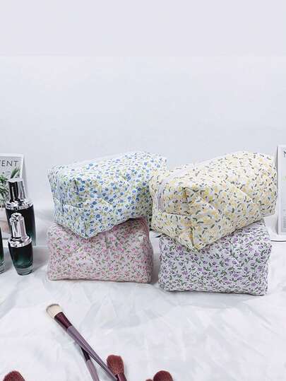 1 peça/3 peças Bolsa de Armazenamento de Cosméticos com Zíper Estampado, Bolsa de Acessórios de Maquiagem, Bolsa de Higiene Pessoal, Bolsa de Maquiagem de Viagem de Grande Capacidade