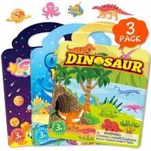 Bộ 3 cuốn sách dán hình thạch tái sử dụng | Chủ đề Khủng long + Không gian + Đại dương, Công chúa + Pizza + Thú cưng | Sách dán hình tái sử dụng, Đồ chơi dán hình hoạt hình đa chủ đề sáng tạo, Sách dán hình yên tĩnh tiện dụng, Quà tặng đồ chơi dán hình thạch cho trẻ em - Nhiều màu - Xem 5