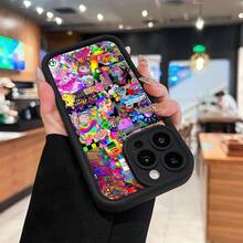 Rainbow   Happy Chaos Vibe This Stylish Phone Case Is Compatible With Samsung, Apple, , , , Transsion, ,  And Honor. Made Of TPU Silicone, It Offers Shock And Drop Protection And A Superior Feel. It's An Ideal Gift For Family, Friends, And Loved Ones, And A Perfect Choice For Valentines Day And Year's Gift. - Black - View 2