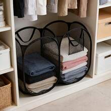 1 pieza Cesta de ropa plegable y emergente, cesto de ropa grande con asa ergonómica, cesta de ropa sucia portátil de malla, adecuada para lavandería, baño, dormitorio, sala de estar, almacenamiento doméstico, se puede usar como regalo de inauguración de la casa, artículos de limpieza del hogar, herramienta de organización de almacenamiento - Multicolor - Ver 5