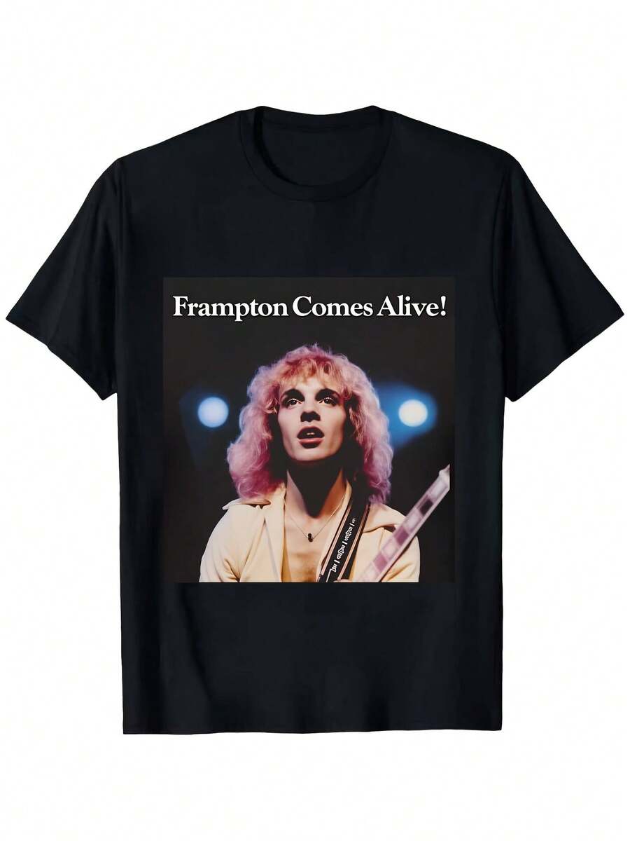 Damsommarklänning Peter Frampton Frampton Comes Alive!! Vintage T-Shirt | Unisex T-Shirt Med Lös Passform För Män Och Kvinnor, Ikoniskt Retrotryck Från 1950-Talet, Komfort året Runt 220 G/M², Avslappnad Musikmerchandise, Svart, Plus Size, Lös Och Bekväm, Dam-T-Shirts. - Black - View 1