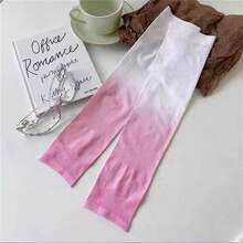 Ice Sleeves Sunscreen UV Protection Gradual Change Color Ice Silk Sleeves Men's And Women's Same Arm Sleeves Ice Sleeves Women's Sunscreen Sleeves - 白色粉紅色 - 查看 3
