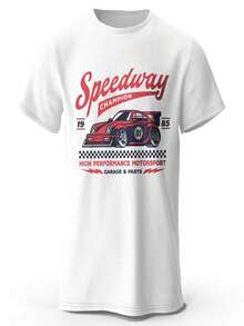 Camiseta de arte de carreras de Fórmula Uno 100% - Camiseta de algodón puro de alta calidad con estampado de velocidad pintado a mano, exclusiva para aficionados a las carreras. - Blanco - Ver 1