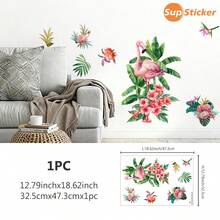SUPSTICKER 1件水彩恐龍火山植物牆貼，PVC可撕貼可移除貼紙，12.79x18.62英吋，適用於牆面、櫃子、遊戲區 - 1PC - 查看 11