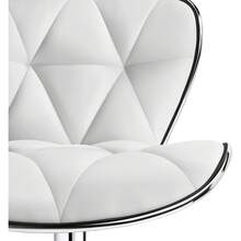 2pcs Home Kitchen Bar Stools Fashionable Height Adjustable PU Leather Swivel Bar Chair With Shell Back, White - 白色 - 查看 4