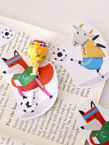 Cartoon Animal Soccer Lollipop Holders, Multiple Animal Athlete Designs, Vibrant And Playful Style. Made Of Thick Cardboard, Can Easily Hold Lollipops, Suitable For Soccer Themed Parties, Game Gatherings, Events, Adding Fun Sports Atmosphere To Candies, Practical Accessory For Decorating Party Themes And Creating Ambiance - View 3