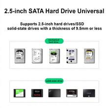 Caja externa para disco duro USB 3.0/3.1 SATA III de 2.5 pulgadas en color negro, caja externa para HDD/SSD, herramienta portátil para laptop/PC sin necesidad de herramientas - Negro - Ver 6