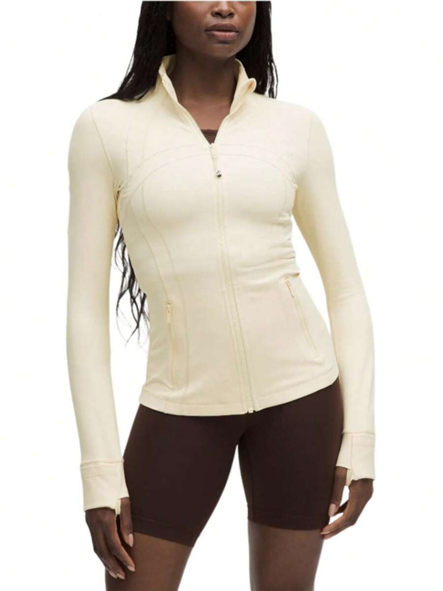 Lululemon Women's Define Jacket Nulu™ | Buttery-Soft Weightless Fabric | Slim Fit Streamlined Athletic Zip-Up | Luxury Studio-To-Street Performance Outerwear - Butter Cream - View 1