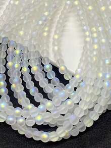 30/50/100Pcs Matte Frosted Glass Beads 4/6/8mm Transparent Round Spacer Beads Smooth Durable DIY Handmade Jewelry Making Supplies For Bracelet Necklace Craft Decor - Beads - View 6