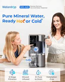 Waterdrop WD-A2G Countertop Reverse Osmosis System,Hot And ColdRO, Portable Pure Water Tank, Bottleless Water Cooler, 6 Temperature Settings, 3:1 Pure To Drain - 英規插(220-240V) - 查看 9