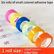 Cinta adhesiva de colores del arcoíris, rollo de cinta de papelería transparente de color caramelo, adecuada para scrapbooking, envoltura de regalos y uso diario - Multicolor - Ver 7
