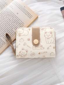 1pc New Minimalist Girl's Wallet, Cute Cat Pattern Coin Purse/Multi-Function Card Holder, Multiple Card Slots, Can Be Used As Coin Purse, Mini Wallet, Small Wallet, Cute Wallet, Wristlet Wallet, Ideal Gift For Girls On New Year, Valentine's Day - Multicolor - View 15