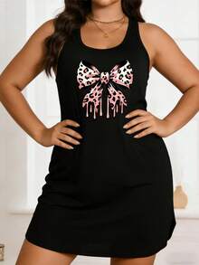 Falda tipo cárdigan de talla grande para mujer - Ligera y transpirable, estilo casual, con diseño de lazo - Negro - Ver 3