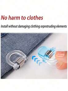 6pcs/4pcs/1pc Invisible Pants Hem Shortener Clips: Prevent Pants From Dragging On The Floor, Seamless Design, Hidden Buckle, Prevent Pants From Touching The Ground, Suitable For Jeans And Casual Pants, Waterproof, Convenient To Carry. - Multicolor - View 5