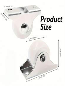 8pcs Nylon Swivel Casters 1 Inch Flat Plate Sliding Wheels, Lightweight White Wheels With Brake - 1-inch Fixed Wheel - View 4