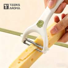 1 pieza Pelador multifunción de acero inoxidable para verduras y frutas - Procesador de alimentos manual para zanahorias, pepinos, manzanas, patatas - Herramienta de cocina esencial, diseño, rebanador y rallador - Multicolor - Ver 2