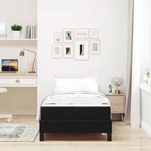vidaXL Boxspringbett Mit Matratze Schwarz 90 X 190 Cm Stoff - 黑色 - 查看 3