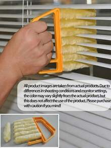 1pc Reusable Window And Blind Cleaning Brush With Washable Duster - Easily Clean Venetian Blinds, Air Vents, Louvers And Tight Spaces, Machine Washable, Suitable For Home, Bathroom And Kitchen Surfaces - Multicolor - View 6