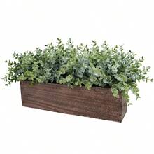 Macetero de madera rectangular - Acento de vegetación estilo rústico | Soporte de plantas de madera | Ideal para decorar bodas, mesas de comedor, alféizares de cocina y chimeneas (plantas no incluidas) - Multicolor - Ver 10
