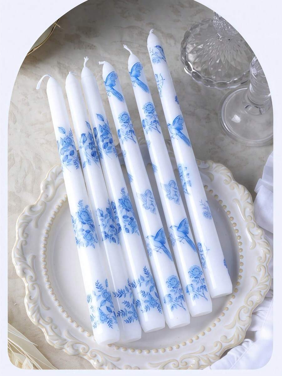 2pcs Vintage Style Long Candles, Size 0.86 X 9.84 Inches, Suitable For Meditation Lighting, Photography Props, Home Decor, Hotel Decor, Desktop Decor, Romantic Candlelight Dinner, Holiday Decoration, Desktop Decor, Women's Gift, Thoughtful Gift, Wedding Centerpiece Decor, Birthday Gift, Holiday Gift, Romantic Wedding - A - View 1