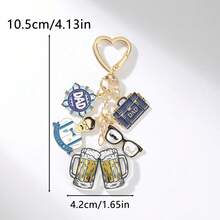 Acrylic Beer Mug Keychain, Father's Day Gift With "Champion Dad" Pendant - Multicolor - View 7