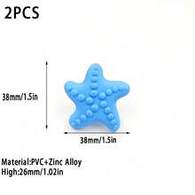 2个彩色新奇橱柜拉手，PVC创意趣味抽屉拉手，锌合金底座衣柜门拉手，家居装饰五金配件，适用于奇趣风格装饰，附带安装螺丝 - 多色 - 查看 19
