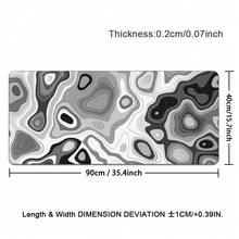Abstract Aesthetic Desk Mat Desktop, Gaming Mouse Pad Long Cute Large Desk Pads Art Mousepad With Non-Slip Base Stitched Edge Keyboard Mat For Gaming Office, Abstract Modern Gray - View 14
