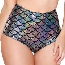 1 Pcs Sexy Pescado Escala Patrón Leggings Elastic Sirena Moda Mujeres Triángulo Shorts - Astilla - Ver 6