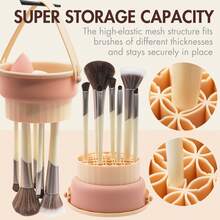 Set de limpiador de brochas de maquillaje en sólido y cesta de secado, Almohadilla de limpieza y cesta de secado de brochas de maquillaje, Limpiador y secador de brochas de maquillaje, Almohadilla y solución de limpieza de brochas de maquillaje 3 en 1, Herramientas de maquillaje para limpieza de brochas - Multicolor - Ver 9