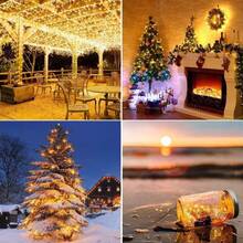 1pc Solar Powered 22.97ft 50 Lights/39.37ft 100 Lights/72.18ft 200 Lights Decorative String Lights, 8 Modes, Warm White/White/Multi-Color Optional, Suitable For Garden/Yard/Tree/Holiday/Party/Room Decoration - Multicolor - View 6