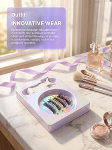 Glue-Free Magnetic False Eyelashes, Criss-Cross Natural 3D Curly, Easy To Apply - Multicolor - View 1