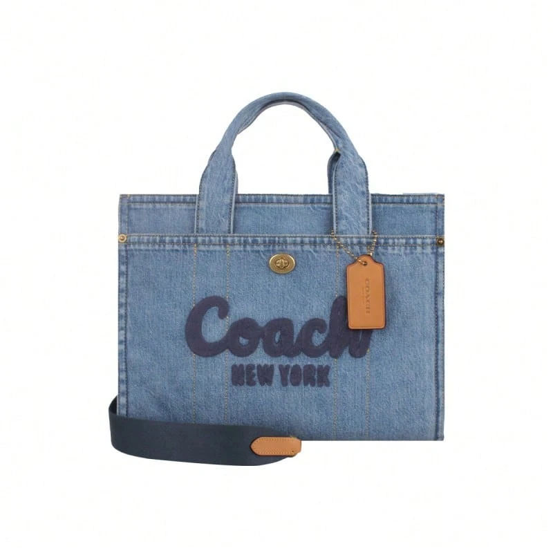 Túi xách nữ Coach Lettered đeo vai đơn CR657B4IN - Màu xanh chàm CR657B4IN - Xem 1