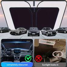 1pc Portable Car Windshield Sun Shade, Universal Foldable Front Window Sunshade, Prevent Overheating, Heat Insulation, Suitable For Sedan, SUV, Truck, Blocks UV Rays, Summer Car Accessory - Multicolor - View 2
