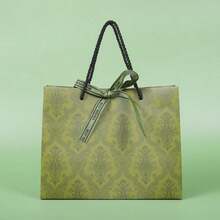 Premium Paper Gift Bag, Large Capacity Shopping Tote Bag, Clothing Packaging Bag, Birthday Souvenir Handbag - <綠意蔥蔥>-無燙金 - 查看 6