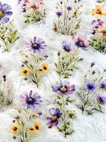 20 piezas/paquete Pegatinas florales botánicas vintage para manualidades, scrapbooking, diario, álbum de fotos y decoración DIY - El jardín está impregnado del aroma de las flores. - Ver 8
