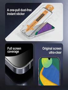 2片超高清鋼化玻璃膜 全覆蓋 防塵 一鍵安裝對位框 適用於 Galaxy S26 S25 S24 Ultra FE A57 A56 A55 A37 A36 A17 A06 A07 9H+ 硬度 絲網印刷 無塵 防爆 耐刮 手機螢幕保護膜 無氣泡 平滑 疏油層 自動吸附 易安裝 支援指紋辨識 - 無色 - 查看 7