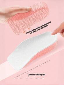 1 Pair Unisex Invisible 3/4 Height Increase Insoles, Comfortable Thick Breathable Half Pad, Suitable For Short People, Fit For Low-Top & Mid-Top Shoes - White Flour Base - View 3