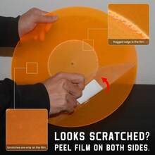 Shoze Anti-Static Acrylic Disc Player Pad, Vinyl Turntable Slipmat Mat, Vibration Reduction Design, Optimizes Audio Performance With Tighter Sound And Pure Clear Bass For Home Entertainment - Orange - View 4